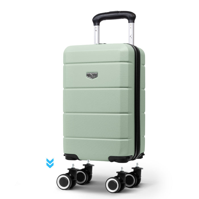 Sage Green Jetset 40x30x20cm underseat cabin bag, hard shell case with detachable spinner wheels