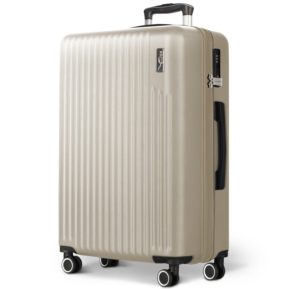 LUGG 32inch Vacay Suitcase ABS Luggage with TSA Indent Lock, Aluminium Trolley Handle, 360° Spinner Wheels, Water-Resistant & Durable Material - Airline Compatible (86 x 31 x 58cm) - Earth