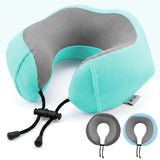Memory Foam Travel Neck Pillow - Turquoise
