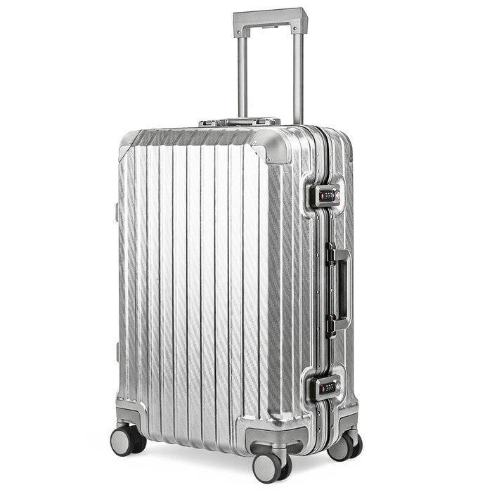 24" Solo Explorer Medium Suitcase - Metallic Silver