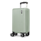 Vacay Sage Green 40cm hard shell underseat cabin bag, front view with spinner wheels