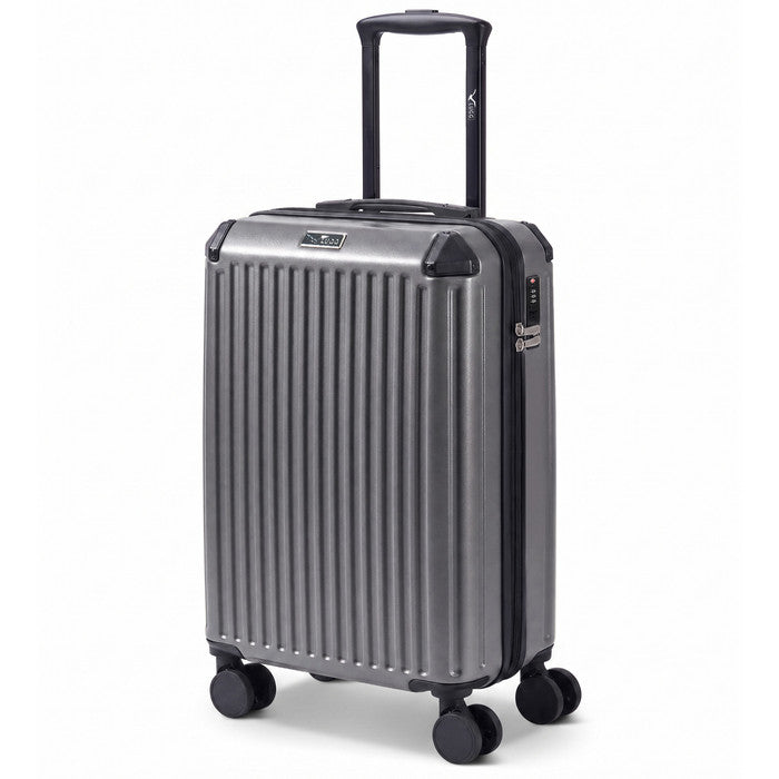 Gunmetal Sky Rover 20-inch hard shell cabin suitcase with TSA lock and spinner wheels