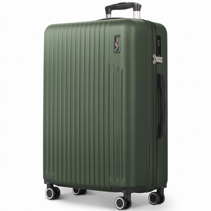 Vacay Army Green 32" hard shell XL suitcase with spinner wheels & telescopic handle