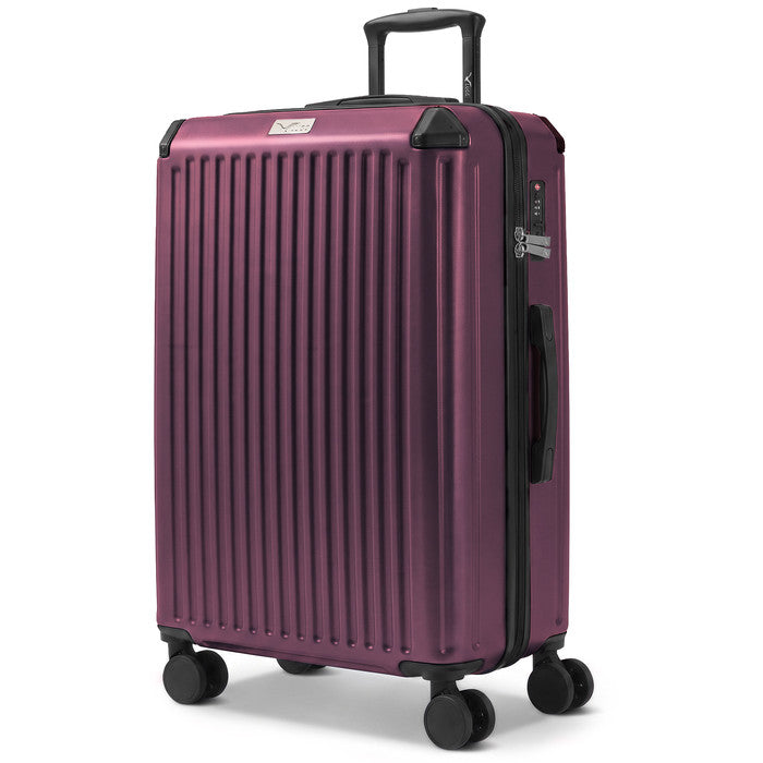 Lugg 28in Sky Rover large suitcase in Oxblood, hard shell hold luggage, 4 spinner wheels