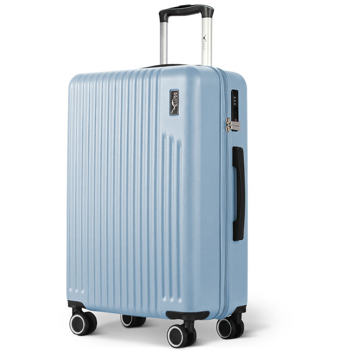 Vacay Slate Blue 24" hard shell medium suitcase with spinner wheels & telescopic handle