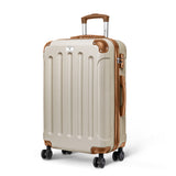 24" Skywander Medium Suitcase - Cream & Brown