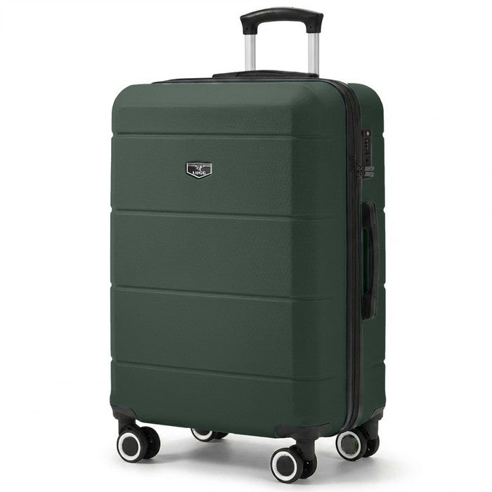 LUGG Army Green 24" hard shell medium suitcase with spinner wheels & telescopic handle