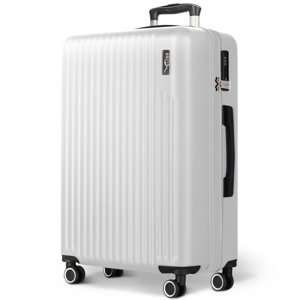 LUGG 32inch Vacay Suitcase ABS Luggage with TSA Indent Lock, Aluminium Trolley Handle, 360° Spinner Wheels, Water-Resistant & Durable Material - Airline Compatible (86 x 31 x 58cm) - Pearl