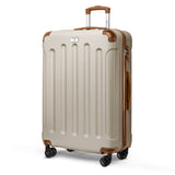 28" Skywander Large Suitcase - Cream & Brown