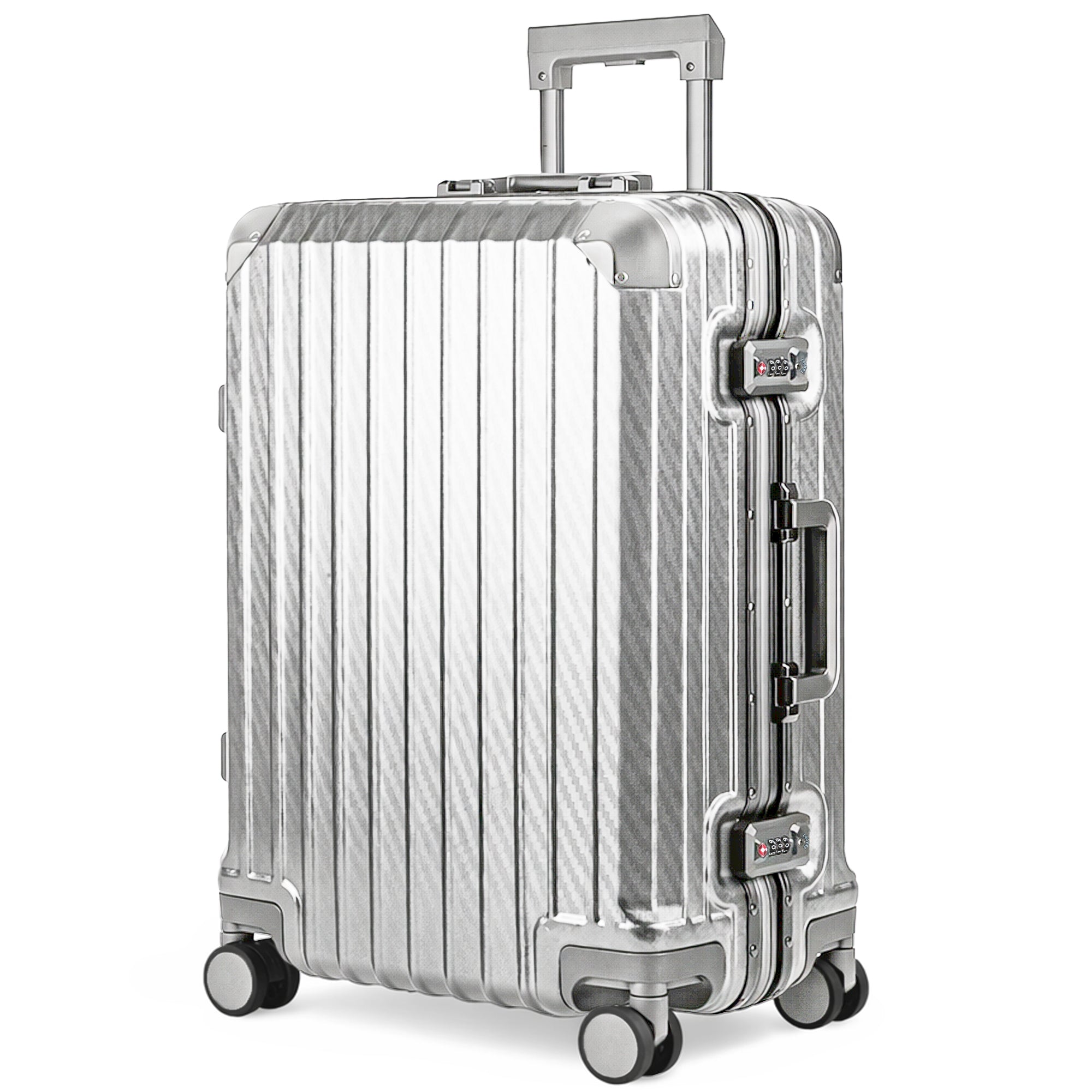 LUGG Solo 20" Hard Shell Suitcase 55x38x22  5yr Warranty Metallic Silver