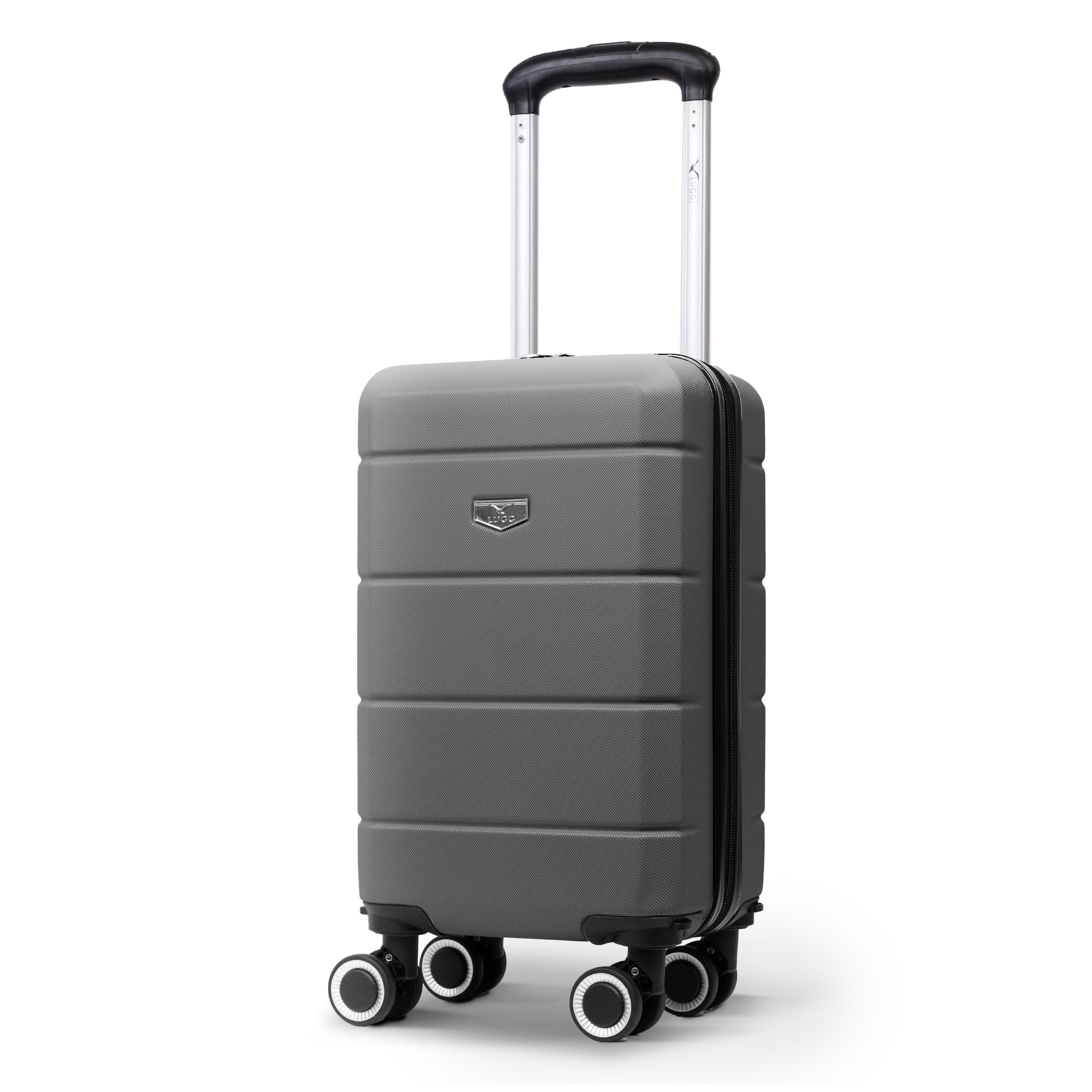 LUGG - Jetset 40cm Suitcase - 40x25x20cm- Ryanair Compatible - Underseat Size - Hard Shell ABS - Spinner & Removable Wheels - Lightweight Travel Luggage- Gunmetal