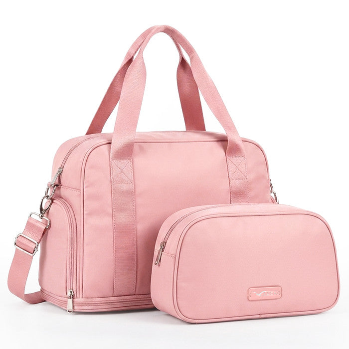 Waterproof Duffle & Toiletry Bag Set - Rose Gold