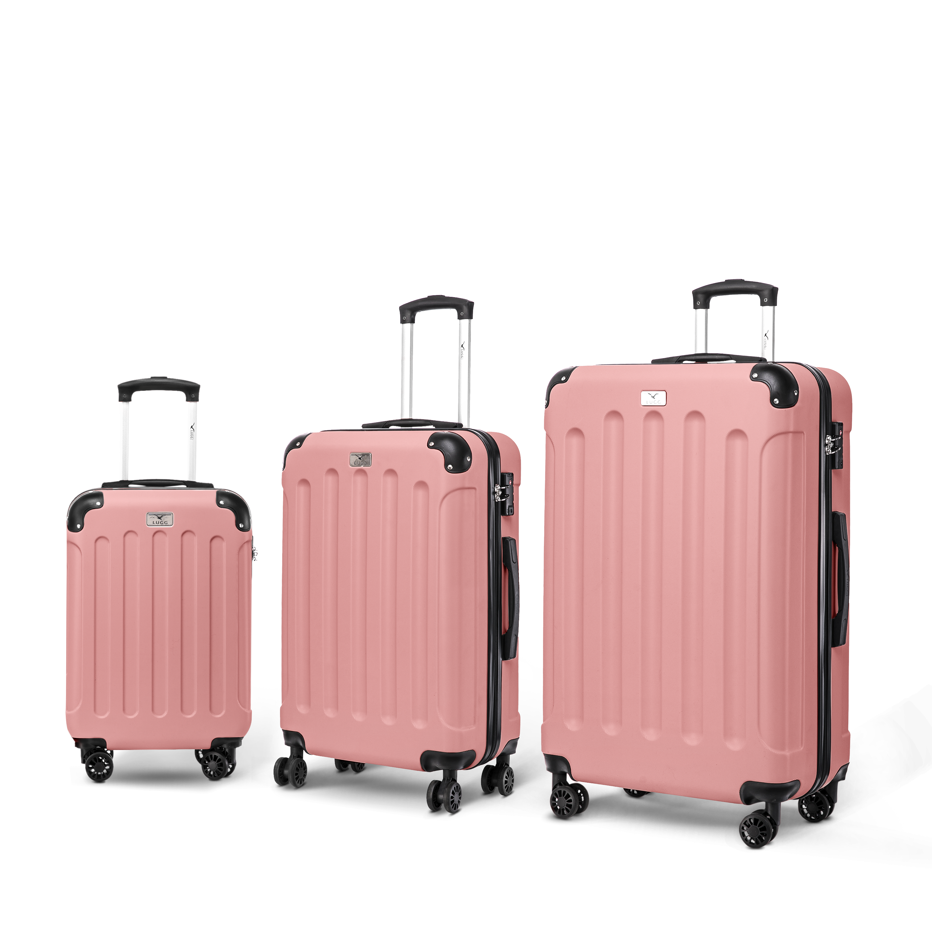 Skywander 3pc Suitcase Set in Rose Gold