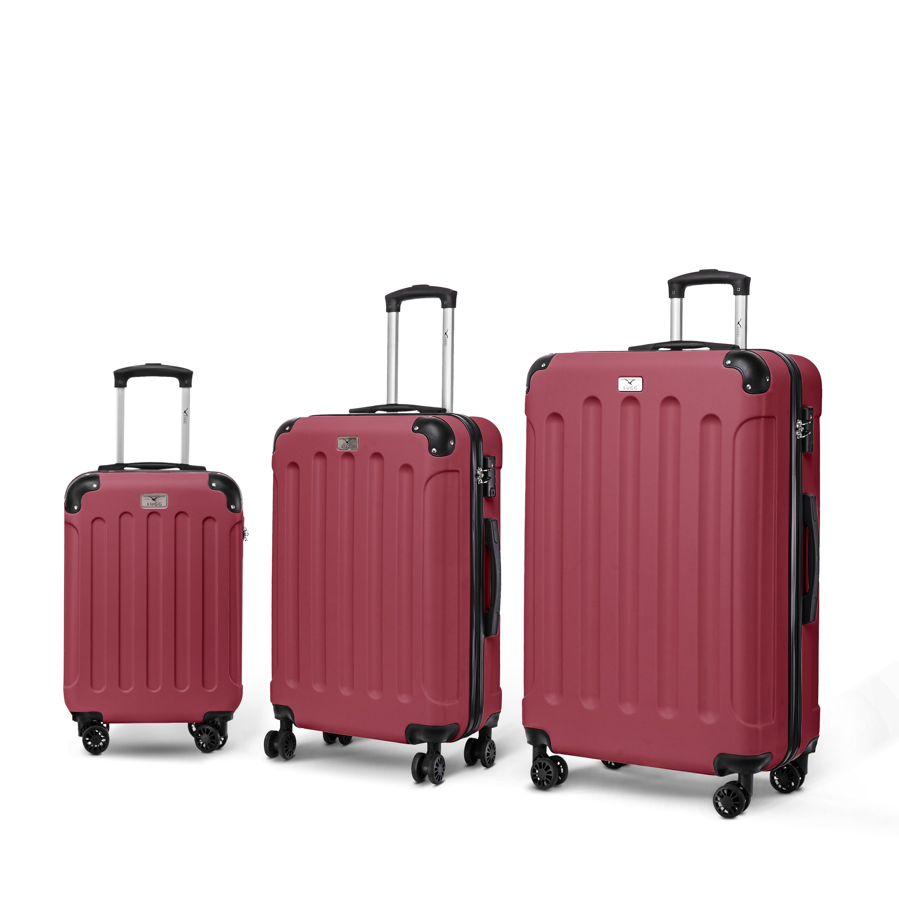 Skywander 3pc Suitcase Set in Burgundy