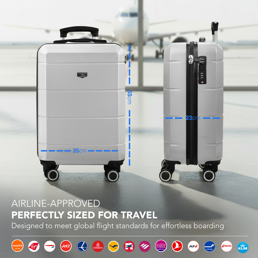 Jetset 20" Cabin Suitcase - 55 x 35 x 23cm in Silver