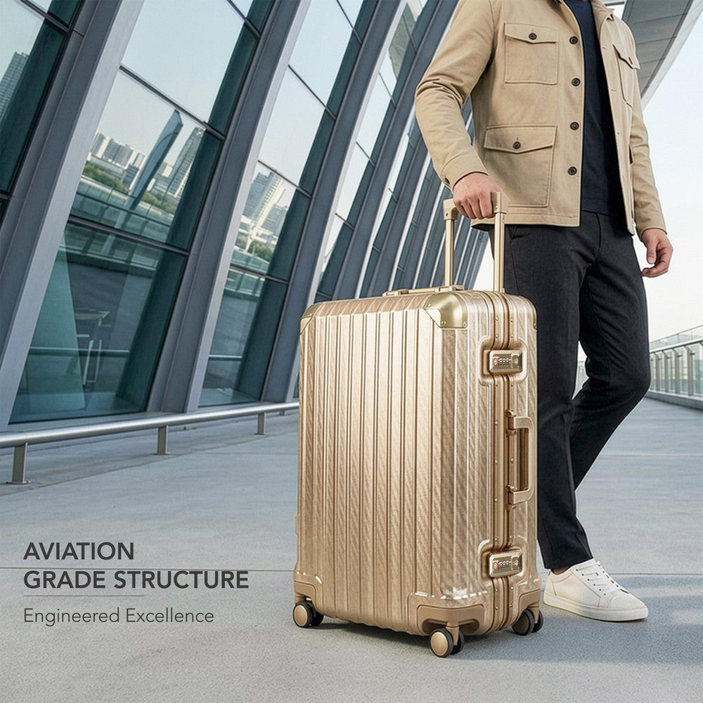 LUGG Solo Explorer 28" Hard Shell Suitcase 75x52x31cm 5yr Warranty Gold