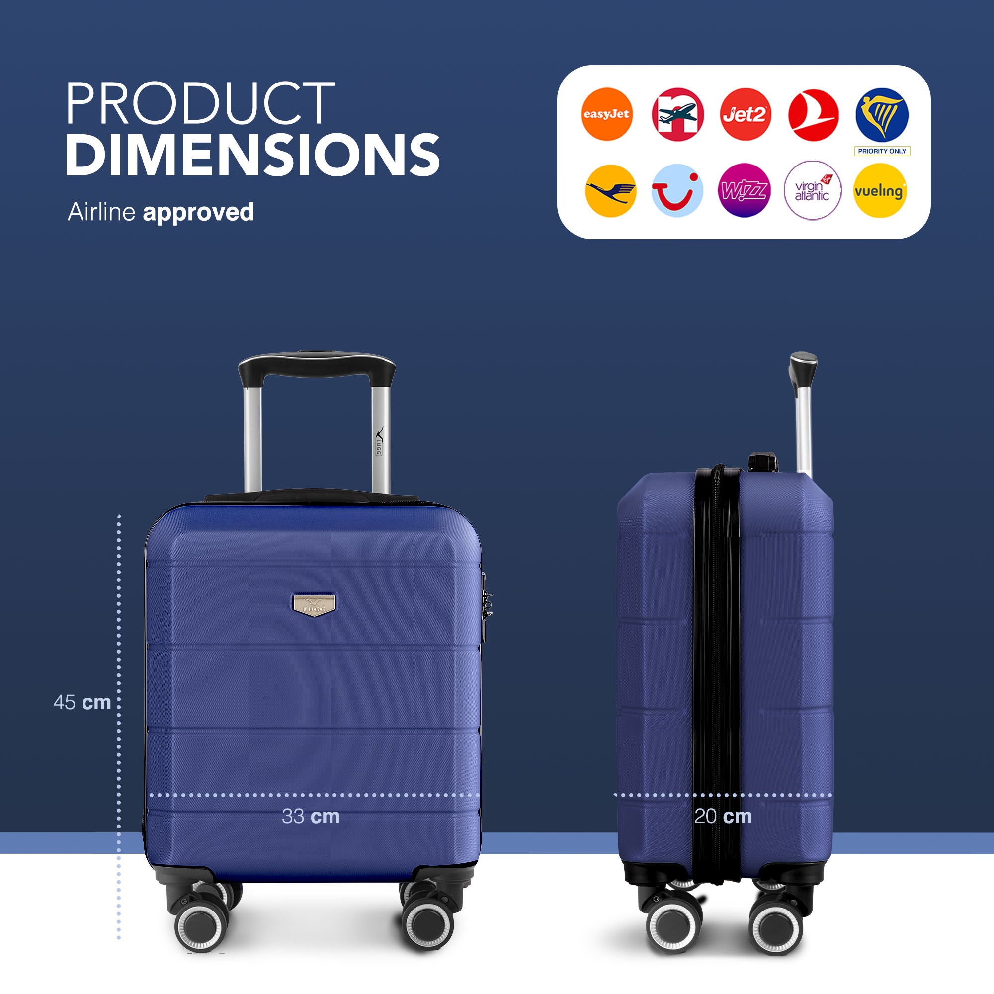 Jetset 15" Underseat Suitcase - Midnight Blue