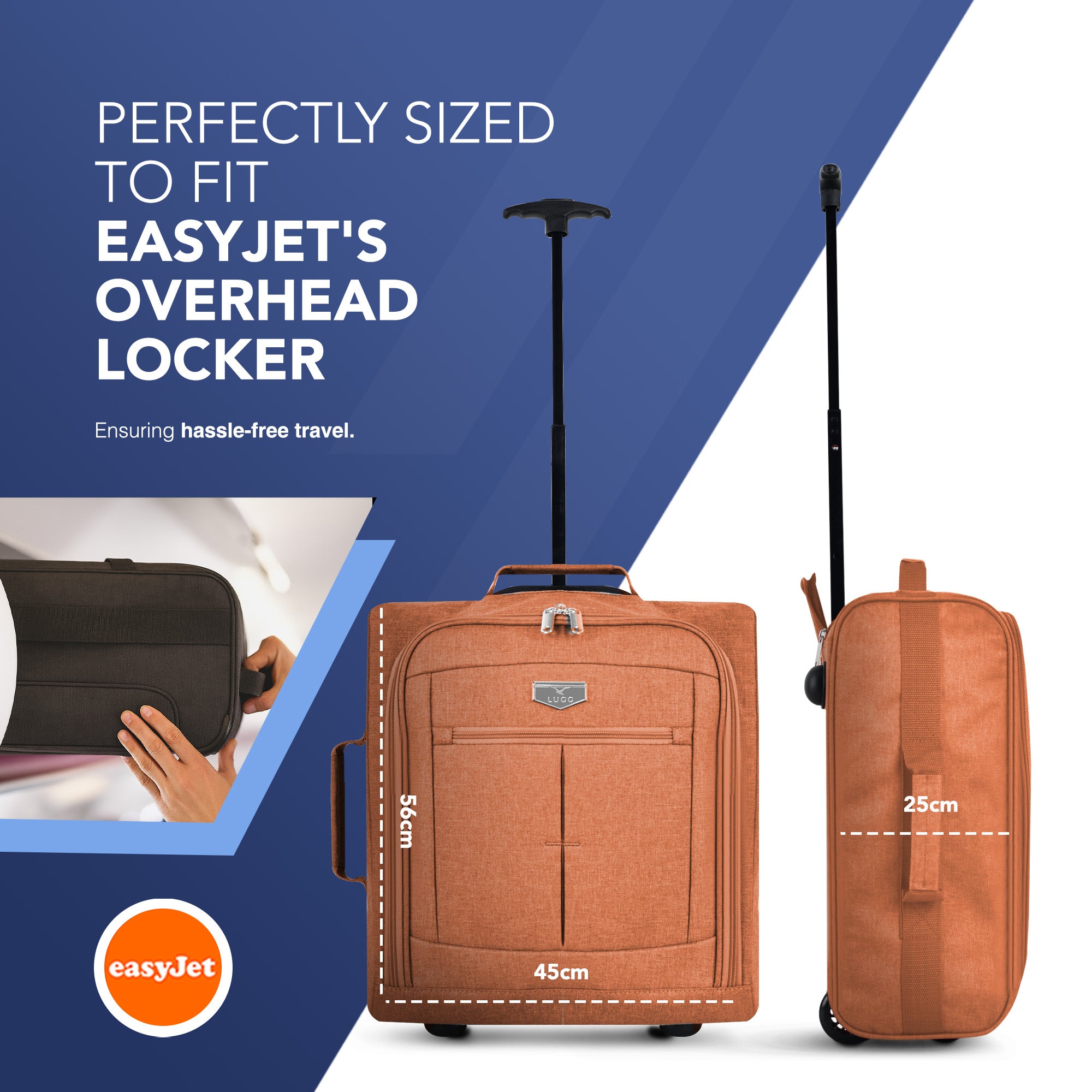 Soft Cabin Bag for EasyJet Overhead Locker - Orange