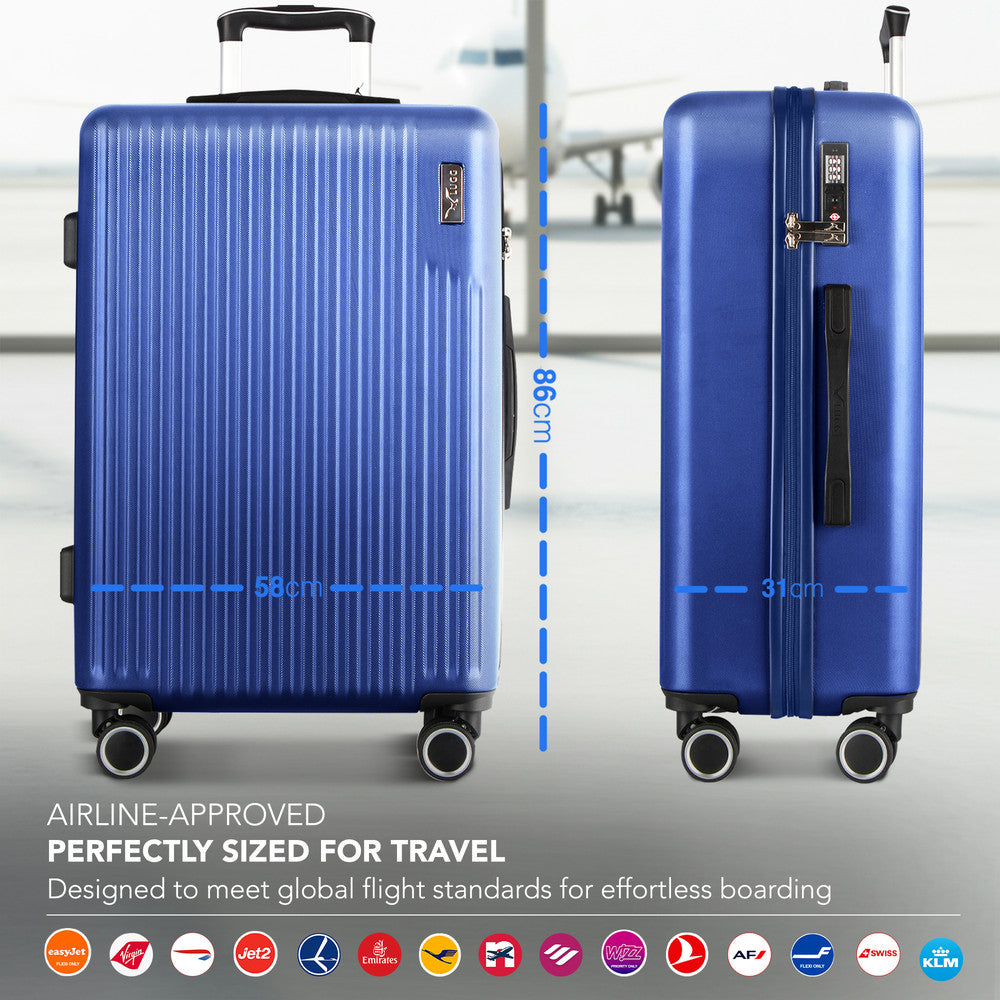 LUGG 32inch Vacay Suitcase ABS Luggage with TSA Indent Lock, Aluminium Trolley Handle, 360° Spinner Wheels, Water-Resistant & Durable Material - Airline Compatible (86 x 31 x 58cm) - Dusk