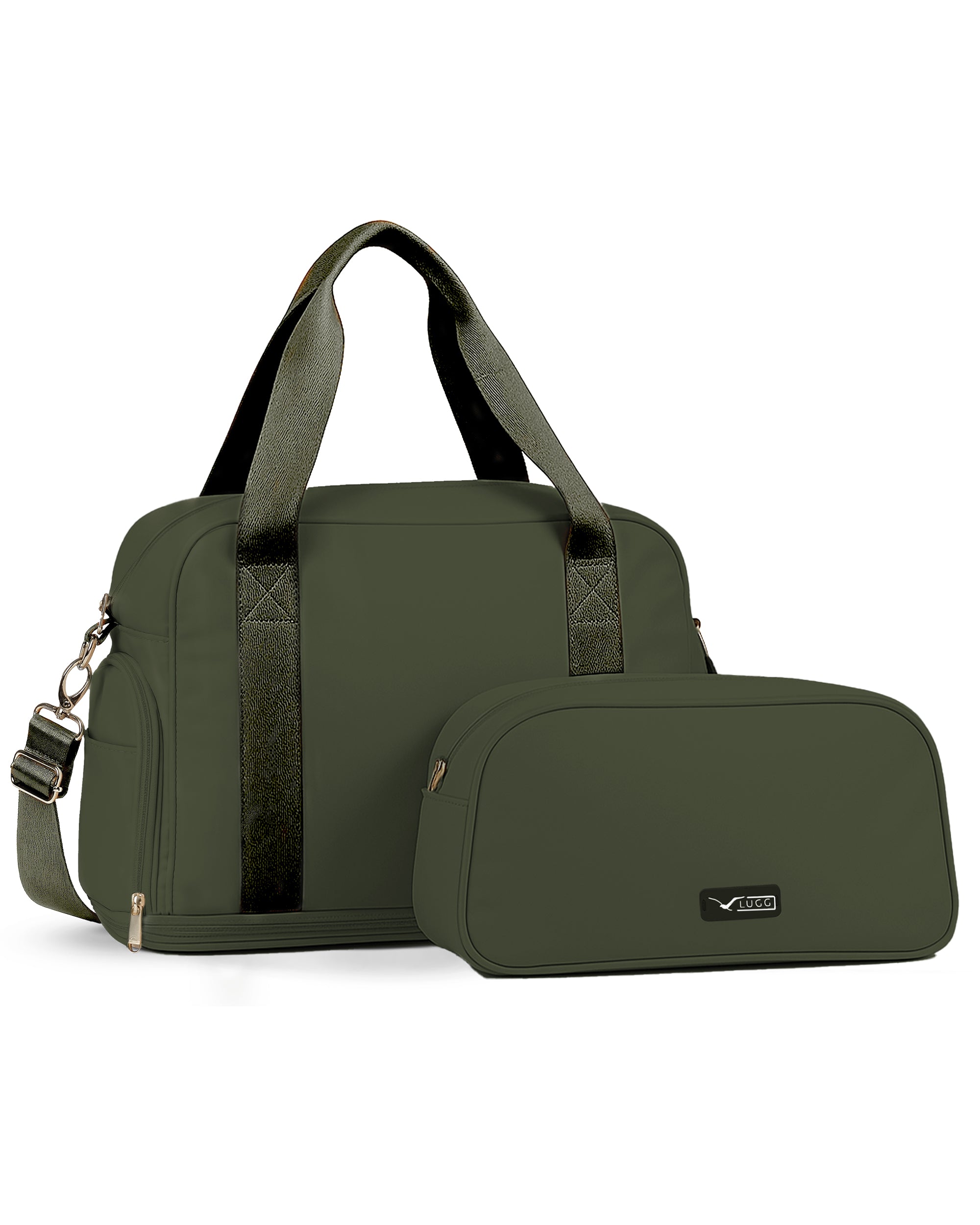 LUGG Duffle & Toiletry Bag Set – Waterproof Travel Bags for Men & Women - Army Green