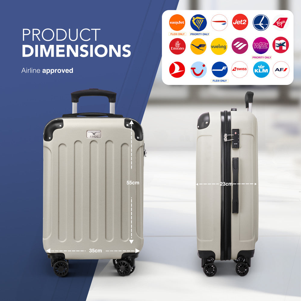 Skywander 20" Cabin Suitcase - 55 x 35 x 23cm in Beige