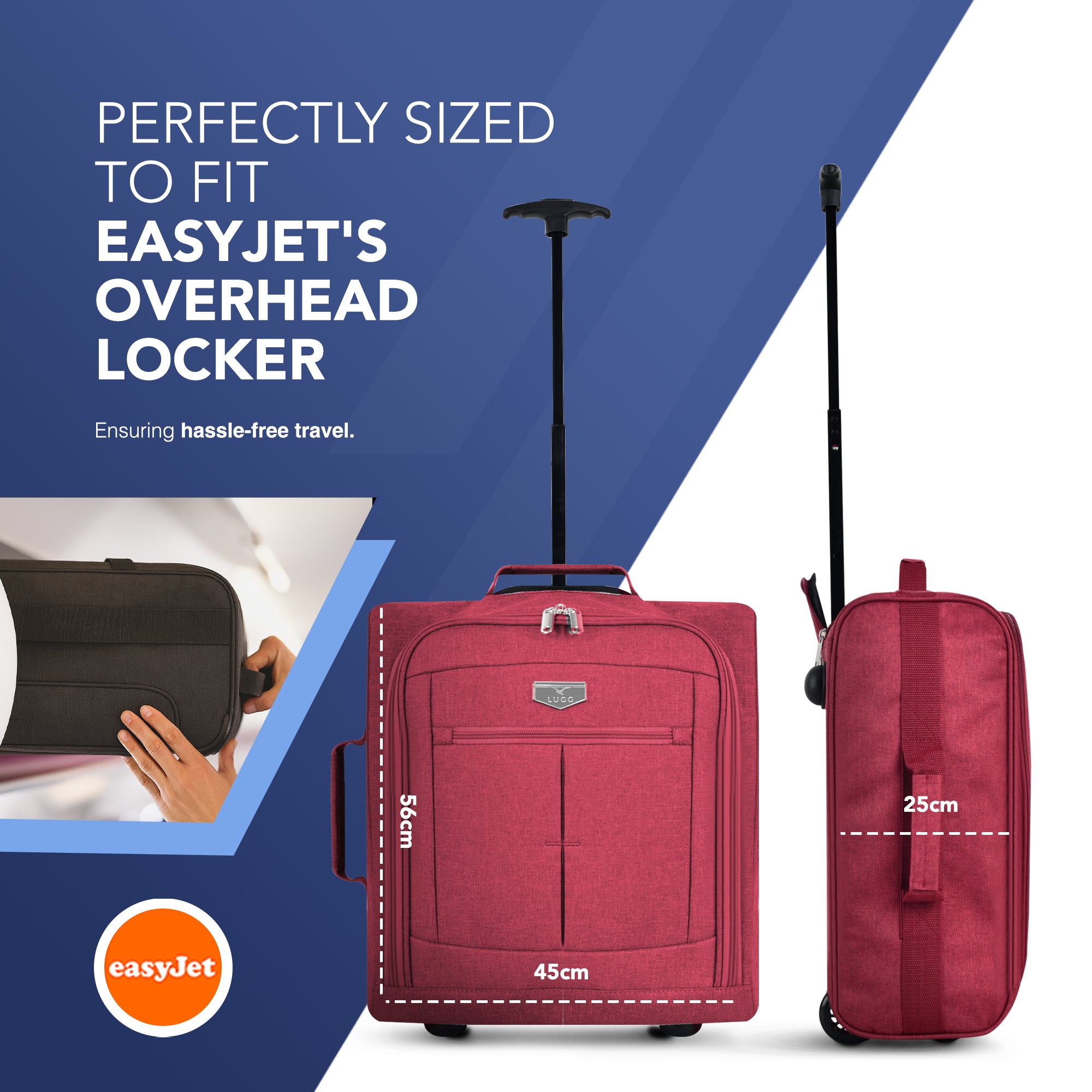 Soft Cabin Bag for EasyJet Overhead Locker - Red