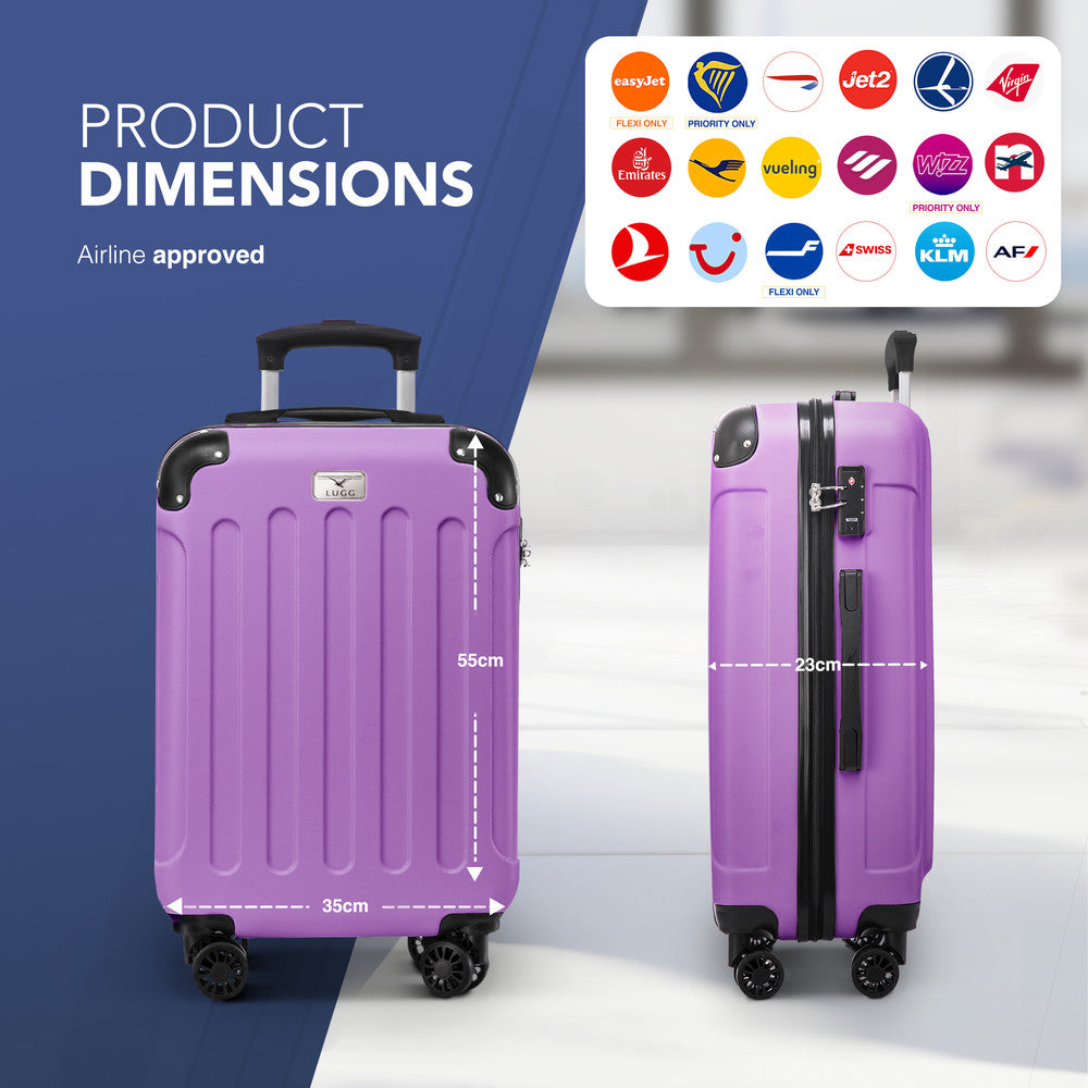 Skywander 20" Cabin Suitcase - 55 x 35 x 23cm in Lavender