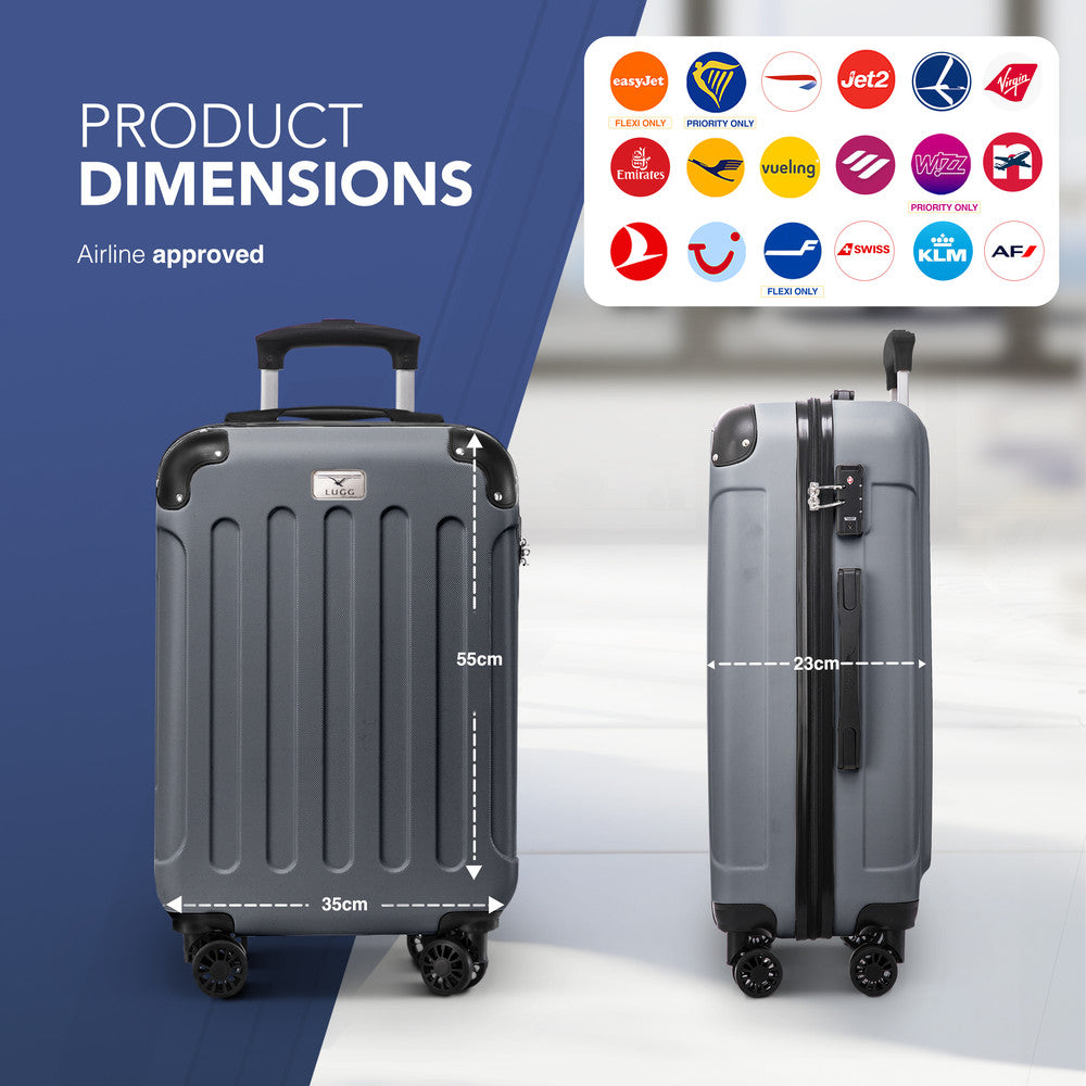 Skywander 20" Cabin Suitcase - 55 x 35 x 23cm in Silver