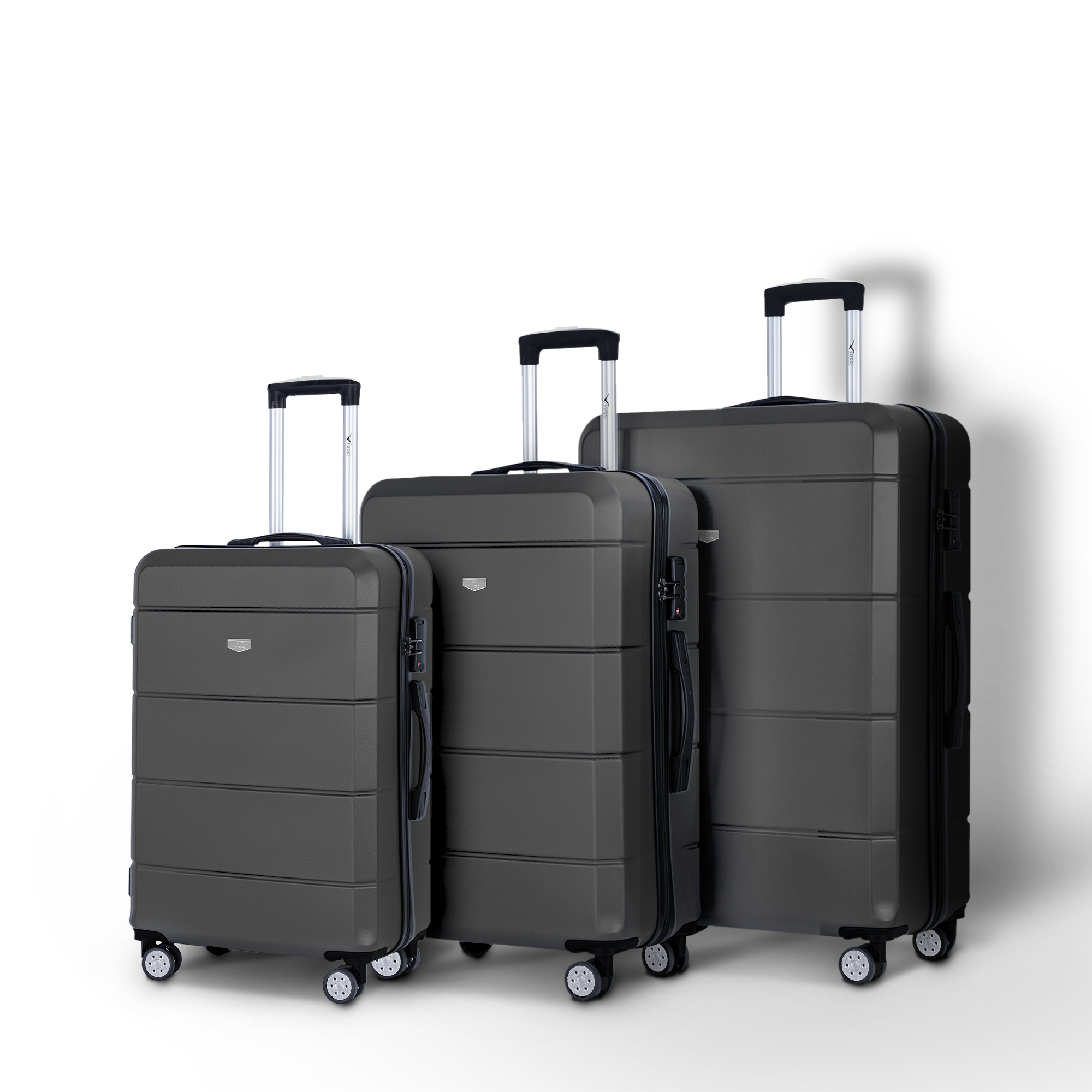 Jetset 3pc Suitcase Set in Gunmetal Grey