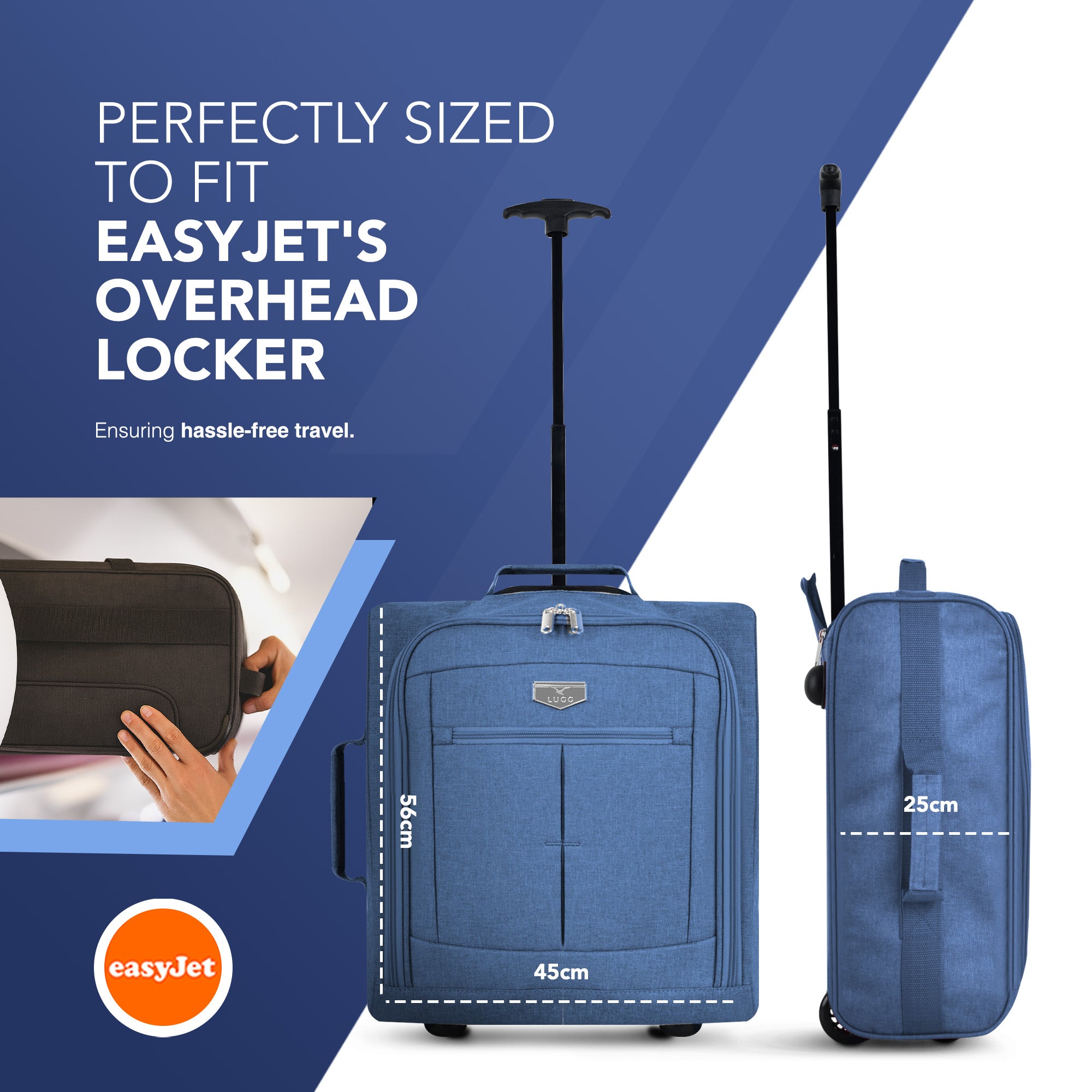 Soft Cabin Bag for EasyJet Overhead Locker - Blue