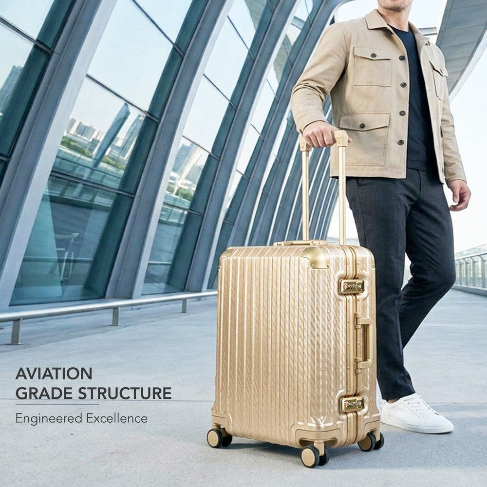 LUGG Solo 20" Hard Shell Suitcase 55x38x22  5yr Warranty Gold