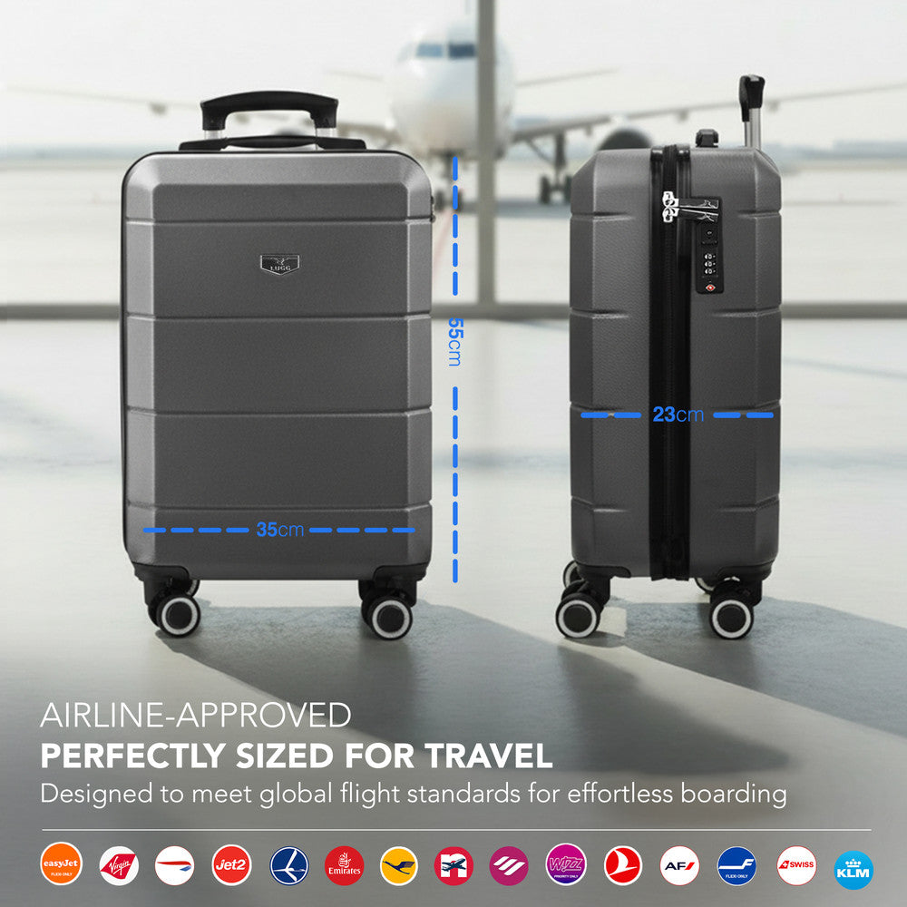 Jetset 20" Cabin Suitcase - 55 x 35 x 23cm in Gunmetal Grey