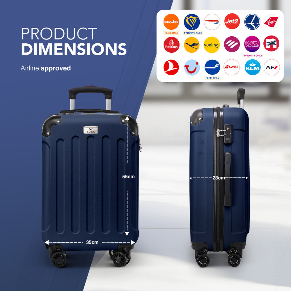 Skywander 20" Cabin Suitcase - 55 x 35 x 23cm in Midnight Blue