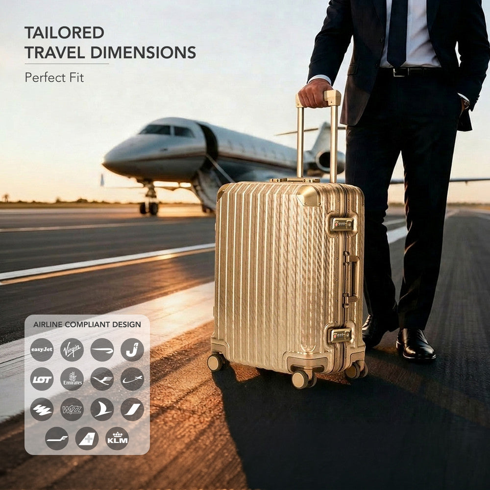 LUGG Solo 20" Hard Shell Suitcase 55x38x22  5yr Warranty Gold