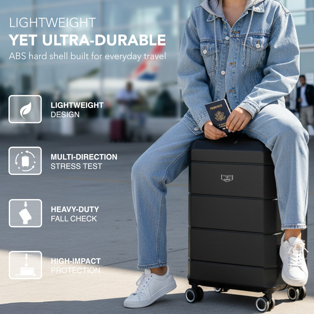 Jetset 20" Cabin Suitcase - 55 x 35 x 23cm in Black