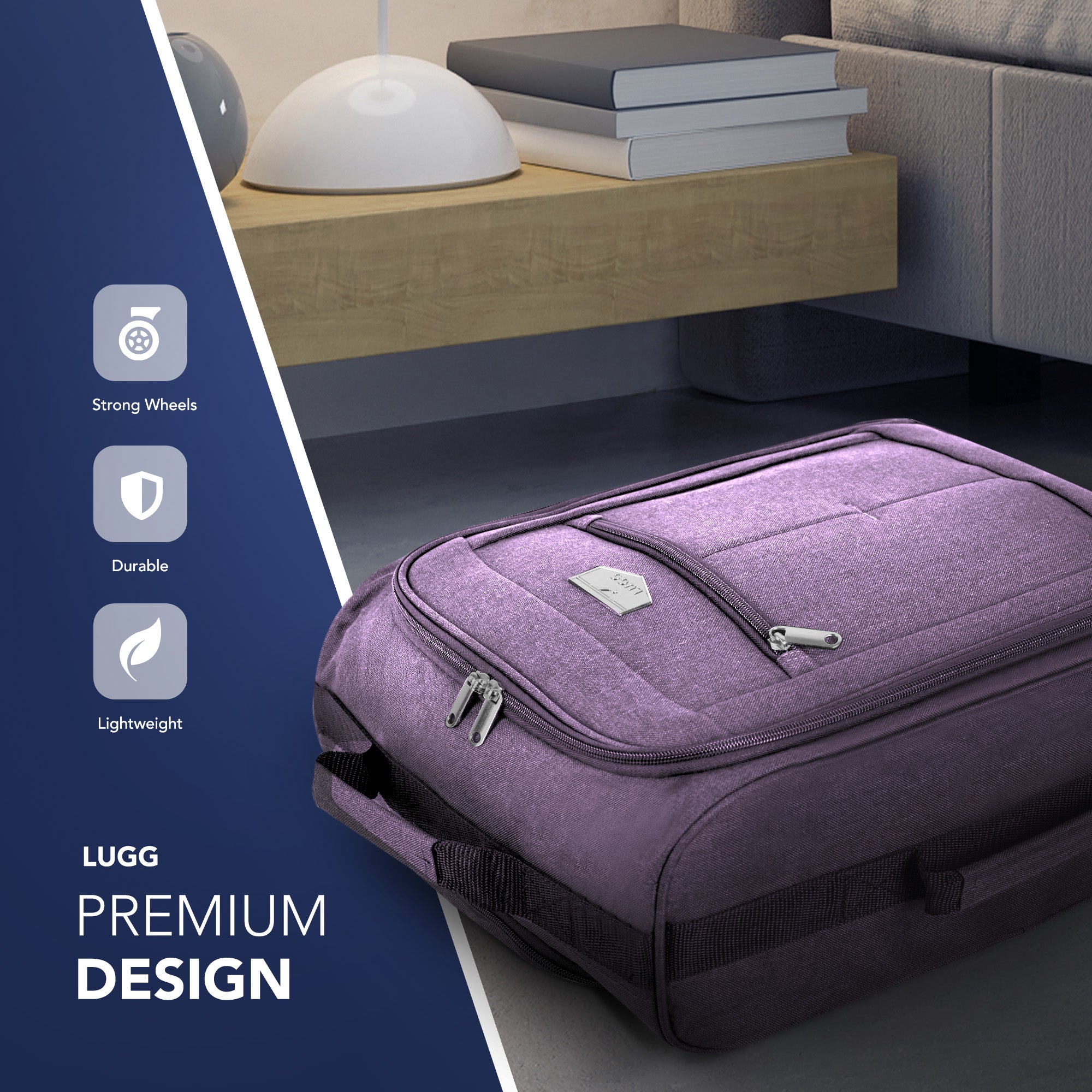 Soft Cabin Bag for Ryanair & EasyJet Priority Overhead Locker - Lilac