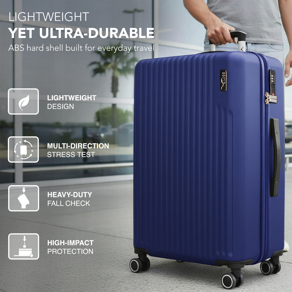 LUGG 32inch Vacay Suitcase ABS Luggage with TSA Indent Lock, Aluminium Trolley Handle, 360° Spinner Wheels, Water-Resistant & Durable Material - Airline Compatible (86 x 31 x 58cm) - Dusk