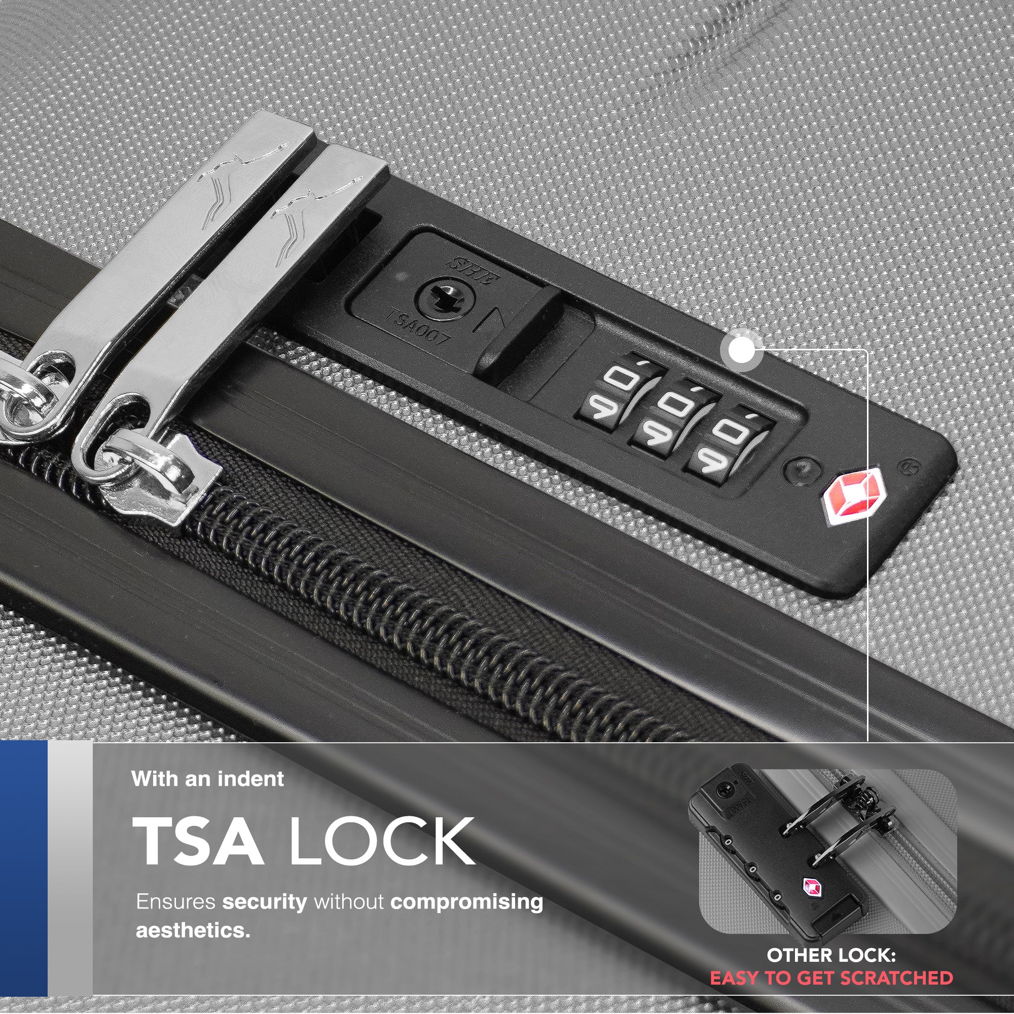 LUGG Jetset 24” Lightweight Travel Carry On Suitcase, ABS, Water Resistant & TSA Lock, Easyjet Overhead- Silver