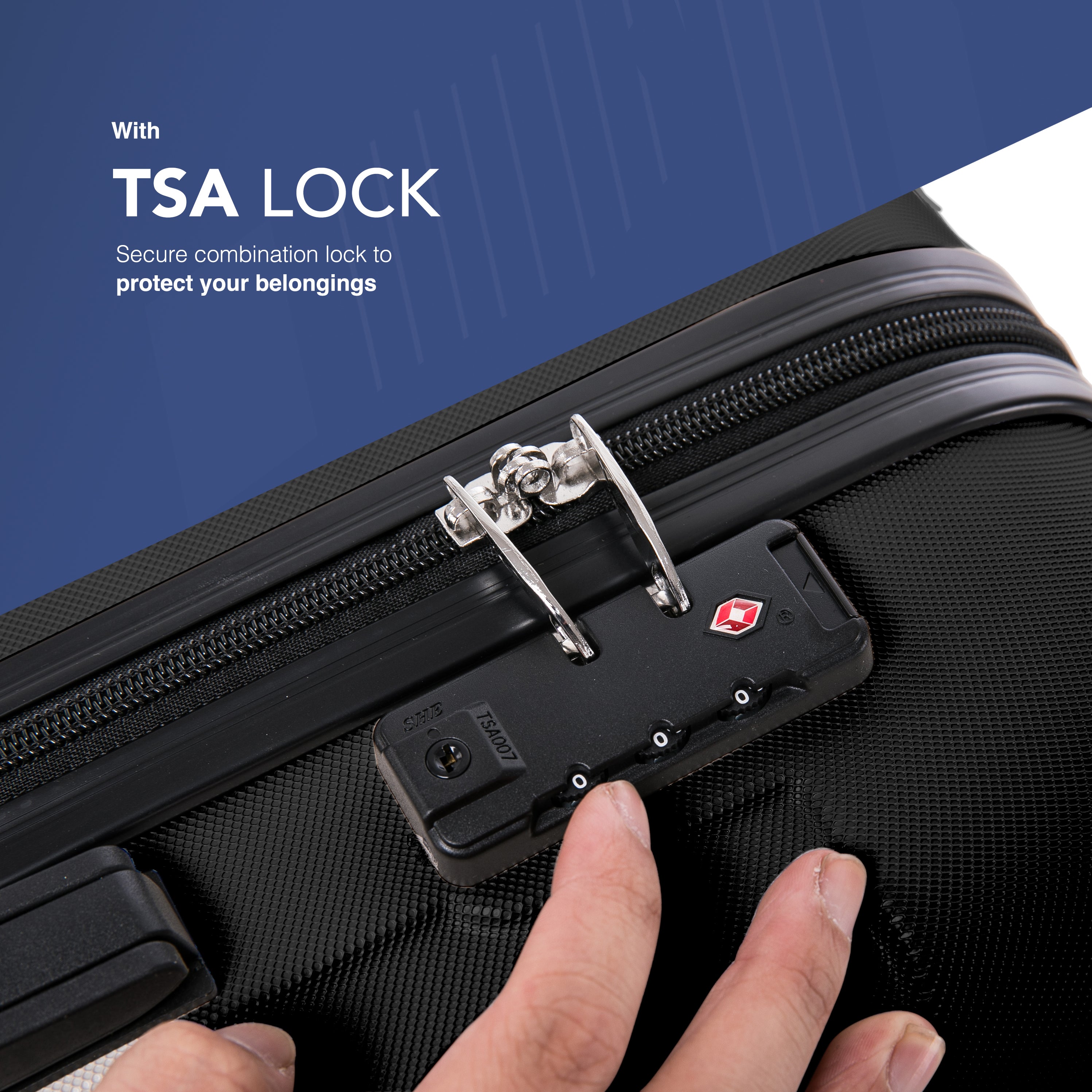 LUGG Skywander 24” Lightweight Underseat Cabin Bag - 67cm x 44cm x 24.5cm – EasyJet Approved Carry-On Suitcase, Durable ABS Hard Shell- Black