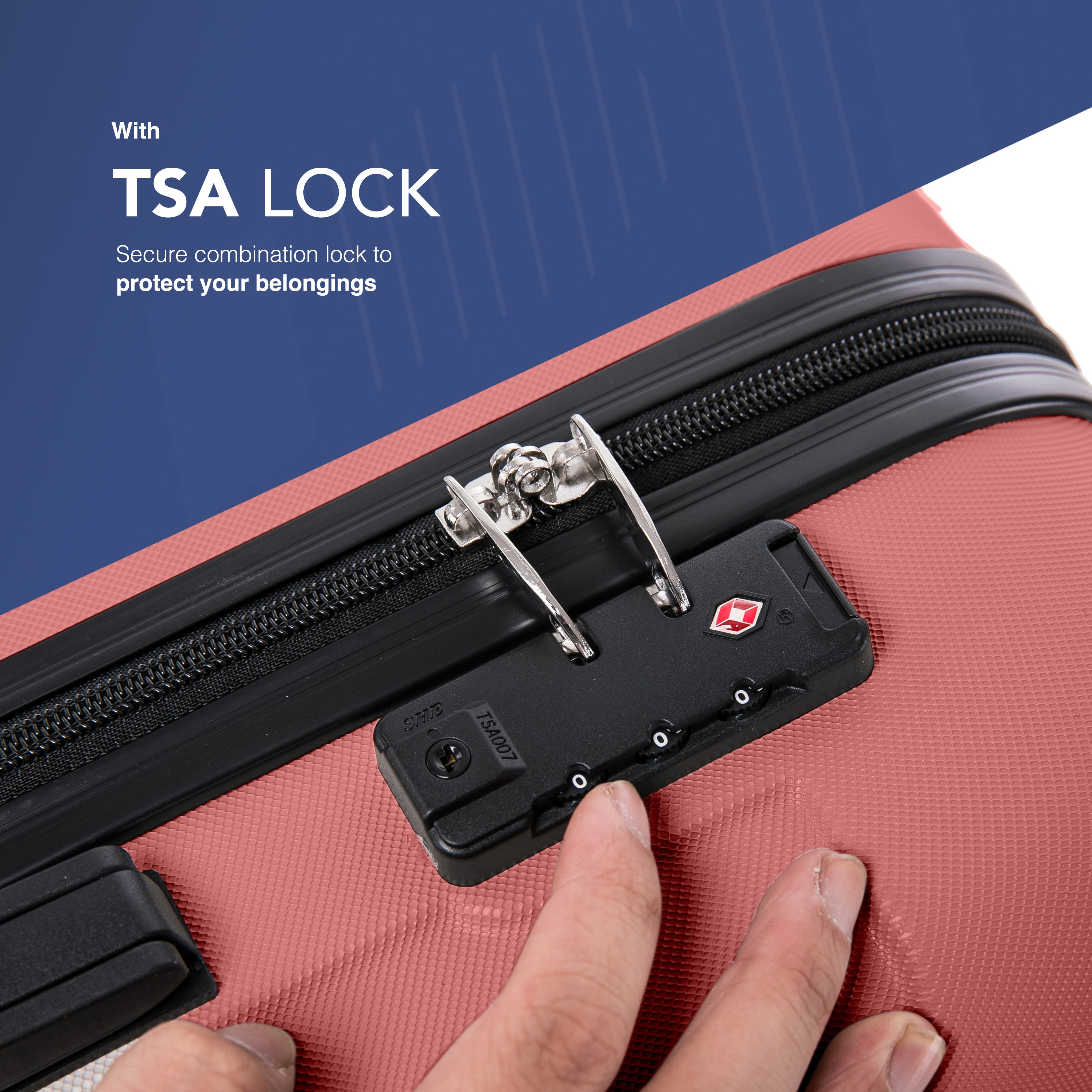 LUGG Skywander 28” Lightweight Luggage - 75cm x 49cm x 29cm - Strong & Lightweight with Secure TSA Lock, Smooth 360° Wheels & Resilient Handle- Rose Gold