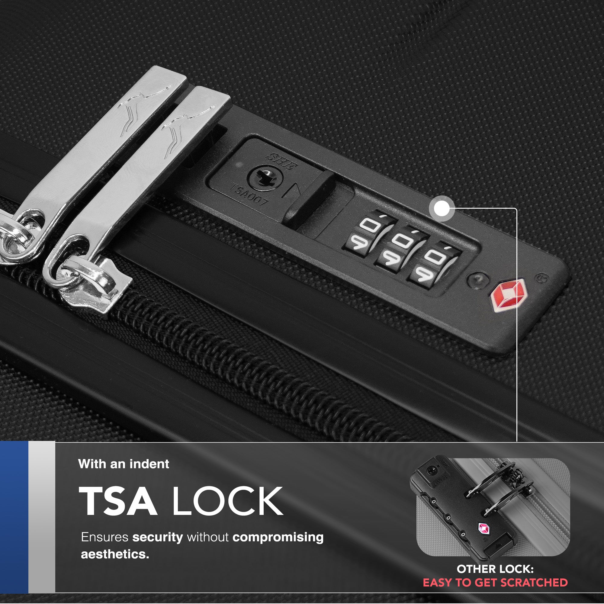 LUGG Jetset 24” Lightweight Travel Carry On Suitcase, ABS, Water Resistant & TSA Lock, Easyjet Overhead- Black