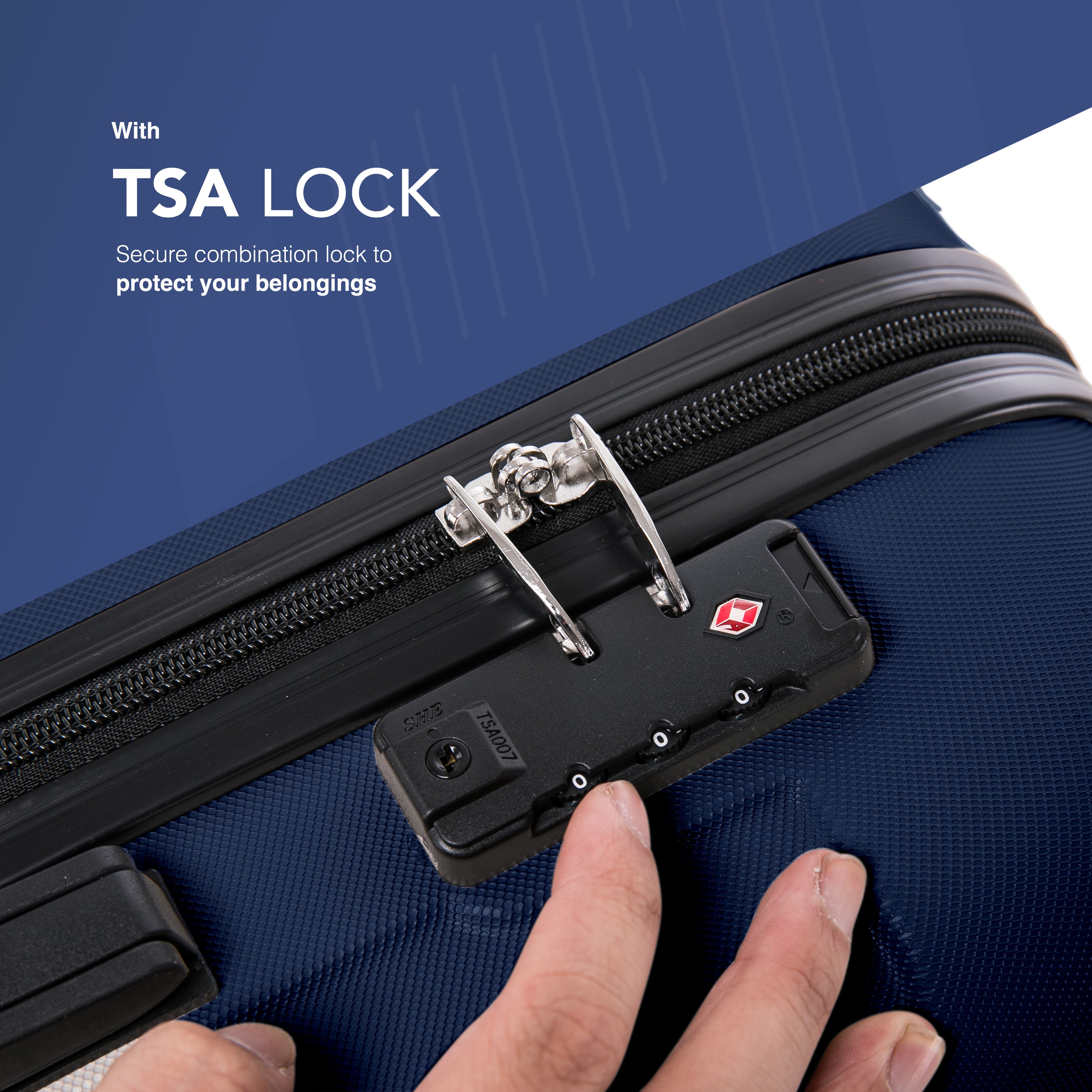 LUGG Skywander 24” Lightweight Underseat Cabin Bag - 67cm x 44cm x 24.5cm – EasyJet Approved Carry-On Suitcase, Durable ABS Hard Shell- Midnight Blue