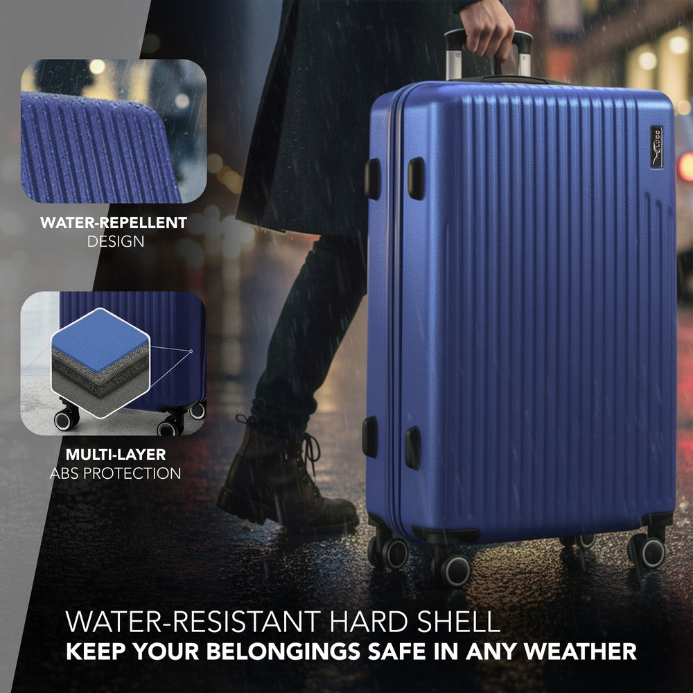 LUGG 32inch Vacay Suitcase ABS Luggage with TSA Indent Lock, Aluminium Trolley Handle, 360° Spinner Wheels, Water-Resistant & Durable Material - Airline Compatible (86 x 31 x 58cm) - Dusk
