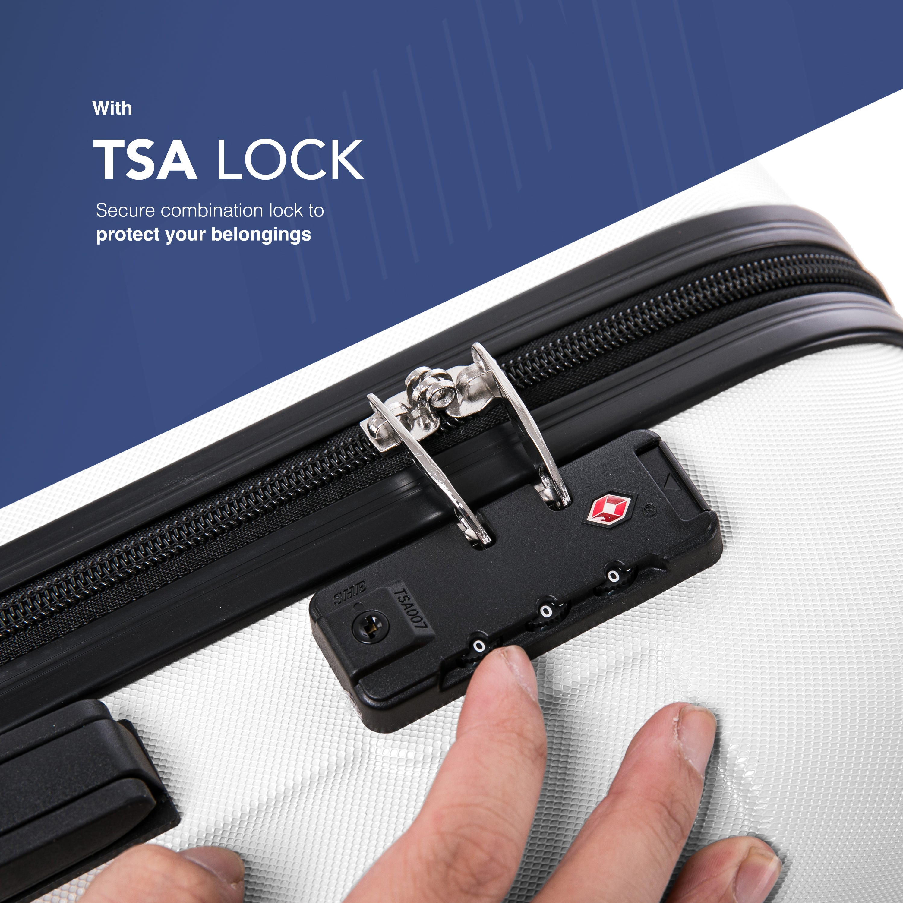 Skywander 20" Cabin Suitcase - 55 x 35 x 20cm in White