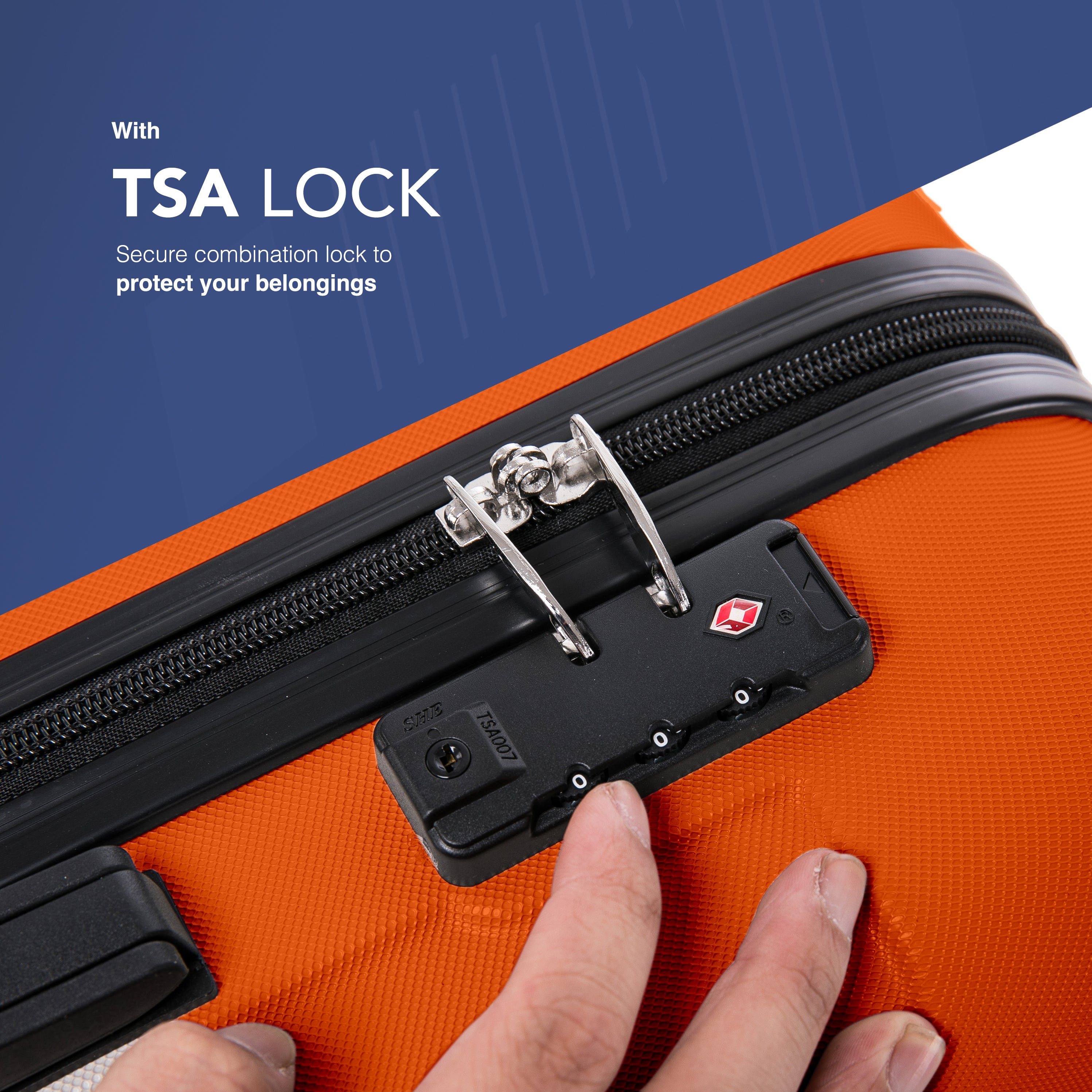 LUGG Skywander 24” Lightweight Underseat Cabin Bag - 67cm x 44cm x 24.5cm – EasyJet Approved Carry-On Suitcase, Durable ABS Hard Shell- Orange