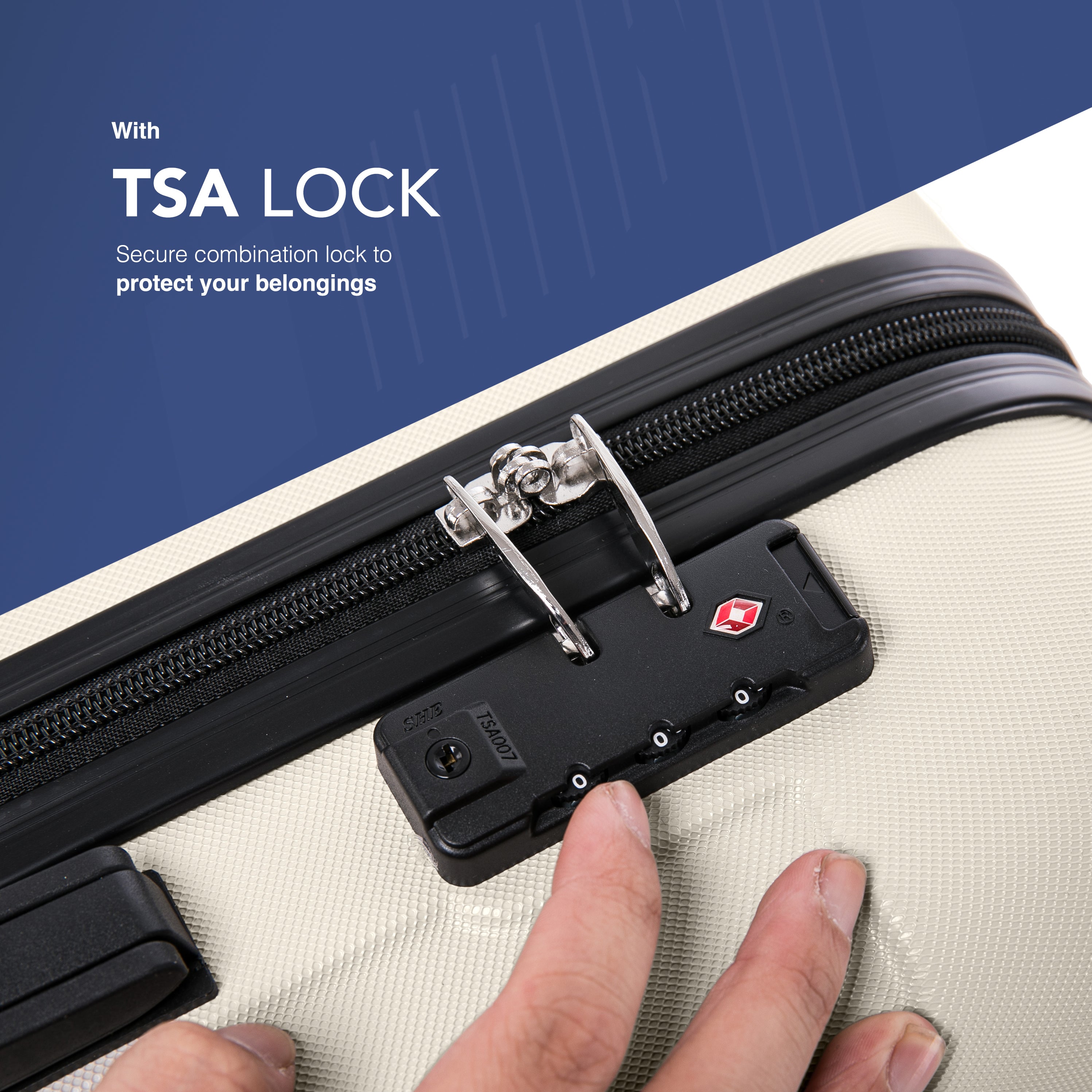 LUGG Skywander 24” Lightweight Underseat Cabin Bag - 67cm x 44cm x 24.5cm – EasyJet Approved Carry-On Suitcase, Durable ABS Hard Shell- Beige