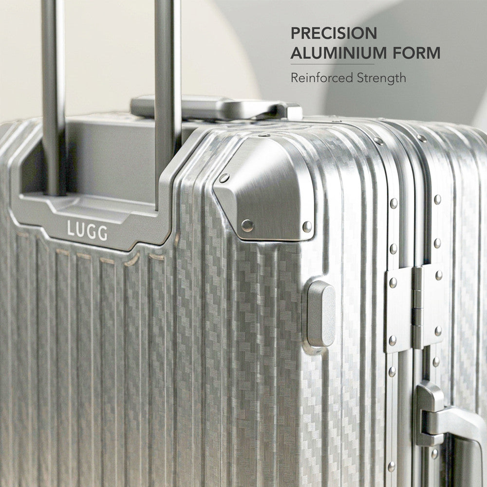LUGG Solo Explorer 28" Hard Shell Suitcase 75x52x31cm 5yr Warranty Metallic Silver