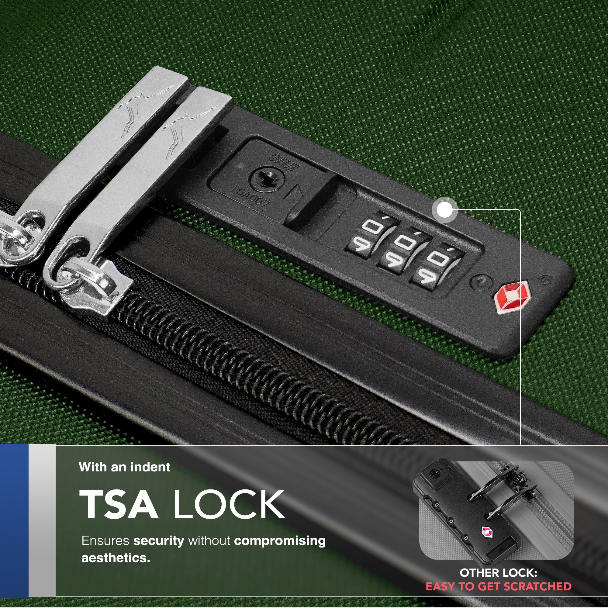 LUGG Jetset 24” Lightweight Travel Carry On Suitcase, ABS, Water Resistant & TSA Lock, Easyjet Overhead- Army Green