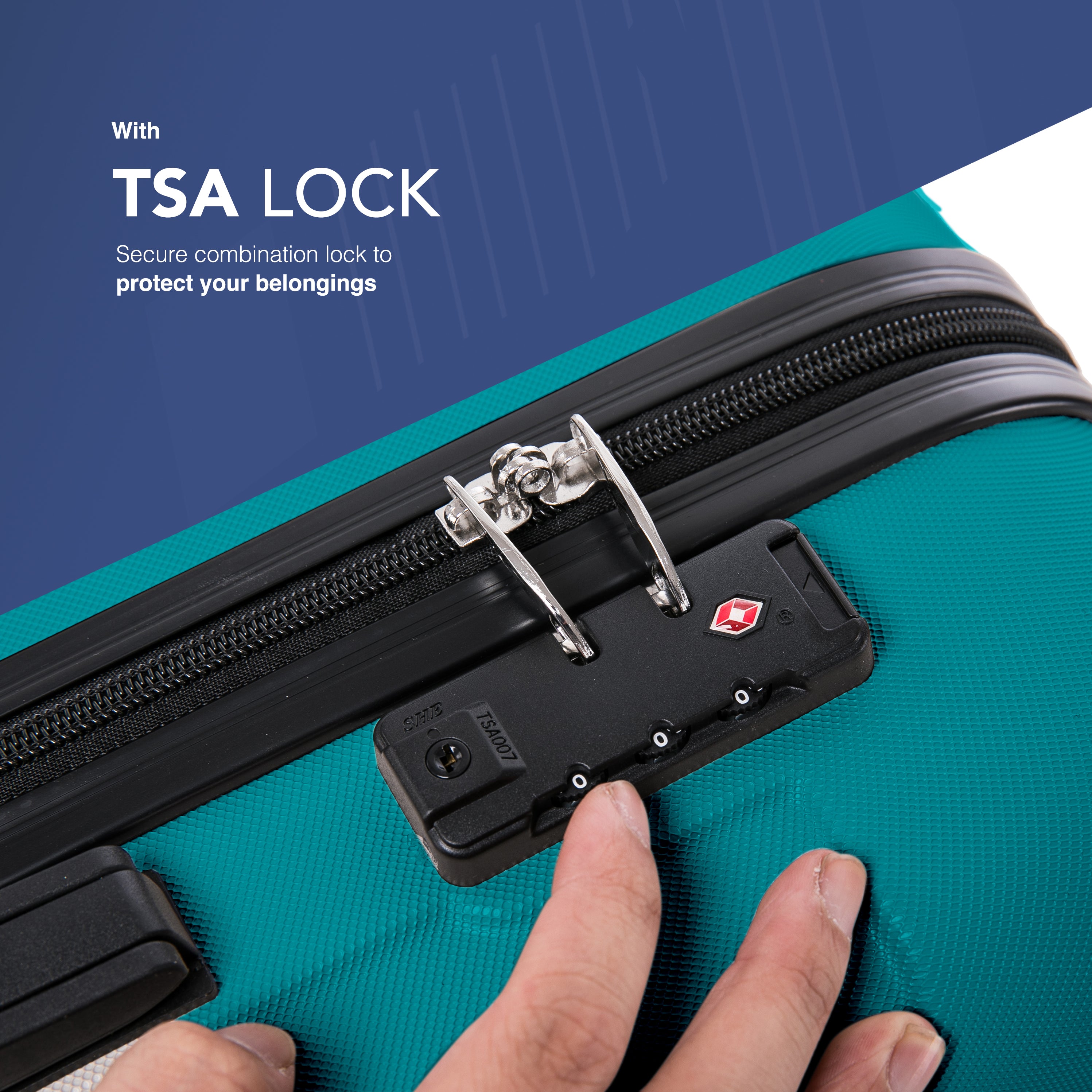 LUGG Skywander 28” Lightweight Luggage - 75cm x 49cm x 29cm - Strong & Lightweight with Secure TSA Lock, Smooth 360° Wheels & Resilient Handle- Teal