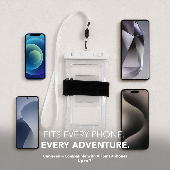 Universal fit waterproof phone pouch with arm strap – compatible with all smartphones up to 7 inch